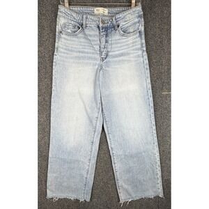 BKE Parker Denim Universal Fit Cropped Wide Leg Jeans Women Size 27x28 Light